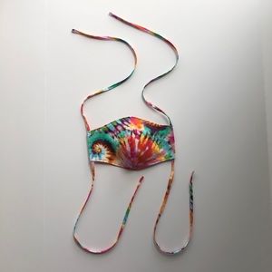 Reusable Face Mask With Tie Strings Tie Dye Fabric